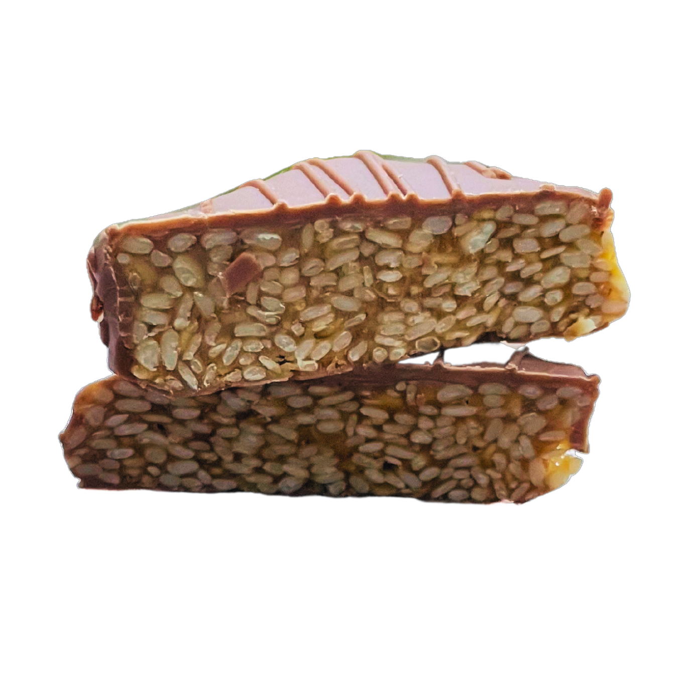 Chocolate Tul Sakri (Sesame Snap) Coated Squares